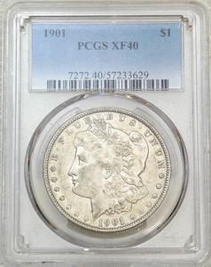 1901 P Morgan Silver Dollar PCGS XF40 Nice Bright Just Graded New Holder #C122 - Picture 1 of 4