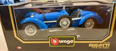 Burago Bugatti Type 59, 1934 Blue 1:18 Die Cast Model Boxed 3005 NEW - image 1 of 4