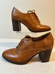 Patricia Nash ANNA Brown Leather Lace Up Oxford Block Heel Shoes NWOB - Sz 9.5 - Picture 1 of 16