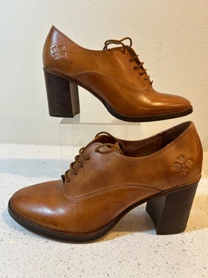 Patricia Nash ANNA Brown Leather Lace Up Oxford Block Heel Shoes NWOB - Sz 9.5 - Image 1 of 4