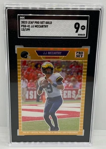 JJ McCarthy 2023 Leaf Pro Set Metal Gold /199 Limited Edition SGC 9 Michigan MN - Picture 1 of 2