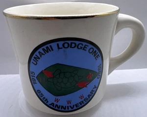 Taza de café BSA Vintage Unami Lodge One 1915-1980 65 aniversario borde dorado - Imagen 1 de 1