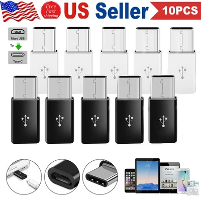 10 Pack Micro USB to Type C Adapter Converter Micro-B to USB-C Connector NEW - Image 1 of 4