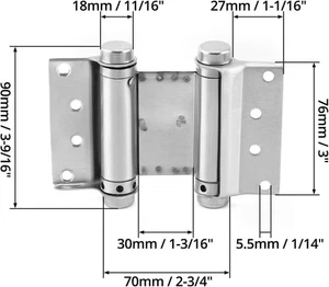 QWORK Schwerlast Cafe Salon Bars Tür Schaukel Scharniere, 4er Pack 3" Edelstahl S - Bild 1 von 10