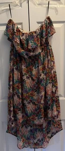Forever 21 Abstract Floral Strapless Hi-Low Dress Size XL - Picture 1 of 3