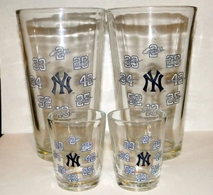 Original NY YANKEES Players Sets - 2/Pint Gläser, 2/1,75 oz Schnapsgläser - Bild 1 von 3