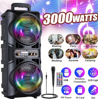 Portable Wireless Wireless PA Speaker - 3000W Dual 6.5" Wireless Speaker - Image 1 of 4
