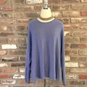 EILEEN FISHER Damen klassischer weicher Strickpullover periwinkle Rundhalsausschnitt XL - Bild 1 von 6