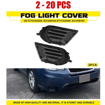 For Subaru 2014-2016 Forester Front Grill Fog Light Lamp Cover Trims Black 2-20X - Image 1 of 4