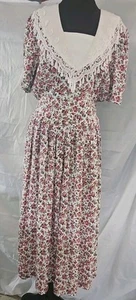 Miss Dorby Vintage Sailor Dress 80s-90s Floral Dress Women's Size 10 - Picture 1 of 11