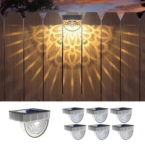 6 Pack Solar Fence Lights Solar Outdoor Wall Lights Plastic Solar Powered Dec... - Picture 1 of 7