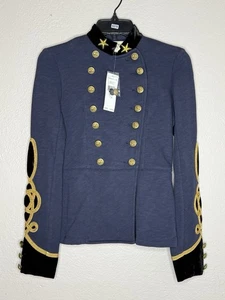 Ralph Lauren Denim & Supply Military Jacket XS Navy Gold Embroidery - Picture 1 of 7