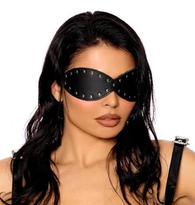 sexy ELEGANT MOMENTS leather STUDDED stud BLINDFOLD eyemask EYE face SLEEP mask - Picture 1 of 1