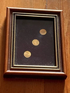 SELTENE VINTAGE LOT 8K massive Goldmünze: Holzrahmen Miniatur N. 3 INSGESAMT!!! - Bild 1 von 4