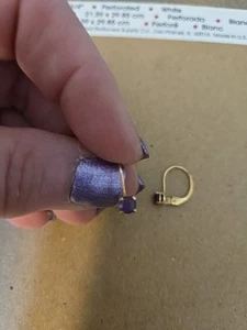 14k Gold Amethyst Earrings - Picture 1 of 4