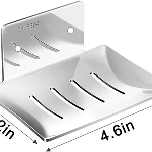2er Pack Edelstahl Seifenhalter für Duschwand, selbstklebende Wandstange So - Bild 1 von 3