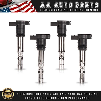 4PC Ignition Coil Pack for 2001-2006 Audi TT Quattro TT l4 1.8L C1394 UF411 - Image 1 of 4
