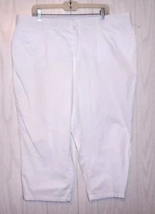 Pantalones capri Avenue Easy cintura elástica plus 18 flexibles blanco algodón spandex nuevos sin etiquetas - Imagen 1 de 10