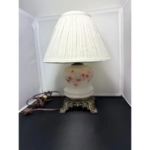 Vintage electric hurricane Floral Accent Lamp Bedside Table Lamp Pink cherry - Picture 1 of 8