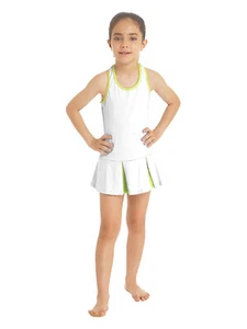 Kids Girls Golf Tennis Dress Outfits Sleeveless A-line Dresses and Shorts Set - Picture 1 of 114