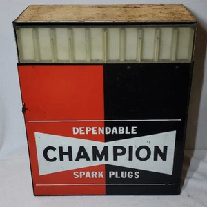 VINTAGE CHAMPION SPARK PLUG SERVICE STATION METAL ADVERTISING CABINET OIL & GAS - Picture 1 of 12