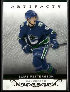 2021-22 U D Artifacts #136 Elias Pettersson Vancouver Canucks Rose Gold Card - Picture 1 of 2