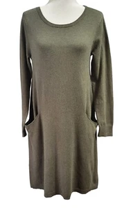Sundance Film Noir Sweater Dress Petite Small Green Silk Blend Lagenlook Pockets - Picture 1 of 16