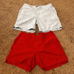 2 Sid Mashburn Shorts Herren 32 Nantucket rot blau Chino handgefärbt adrett Golf - Bild 1 von 7