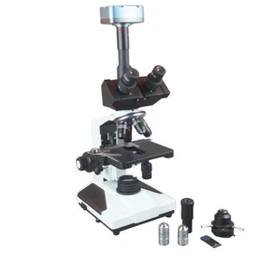 Microscopio de asbesto de esperma veterinario LED de contraste de fase trinocular con cámara de 5 Mp - Imagen 1 de 2
