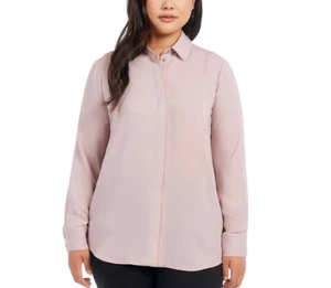 Dalia Button Down Long Sleeve Woven Top PINK Women's Sz M NWT - Picture 1 of 3