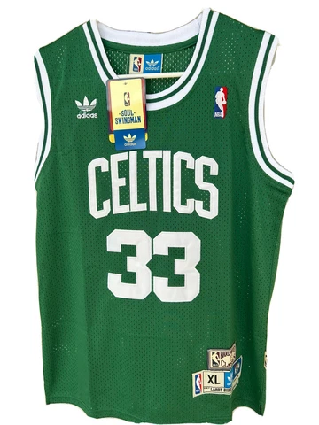 Larry Bird #33  Celtics Adidas Hardwood Classics Jersey Size XL Length +2, NWT Cover