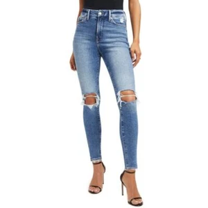 Neu mit Etikett Good American Distressed Damenjeans mit guter Taille - blau - Größe 10 - Bild 1 von 7