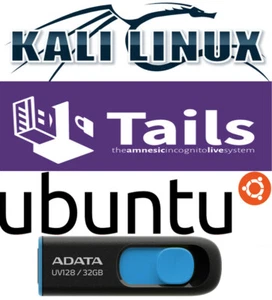Tails 6.15 Kali 2025.1c Ubuntu 25.04 Multiboot 32 Gb RÁPIDO 3.2 USB en vivo Linux - Imagen 1 de 8