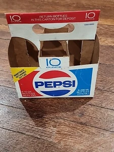 Paquete de seis botellas de cartón vintage Pepsi Cola botellas de 10 OZ años 60/70 - Imagen 1 de 10