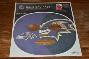 NFL Game Day Full Face BALTIMORE RAVENS Temporary Tattoo USA Easy Removal NEW - Picture 1 of 3
