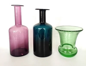 set of 3 scandinavian vases. 2 Gullvase . 1 x nail vase - Picture 1 of 12