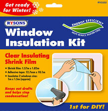 WINDOW INSULATION KIT SHRINK FIT CLEAR DOUBLE GLAZING FILM COLD DRAUGHT EXCLUDER