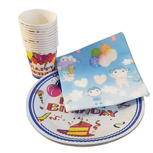 2 packs KIDS BIRTHDAY PARTY TABLE SET WITH CUTLERY cups plates knapkins - Picture 1 of 6