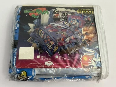 Falda de cama vintage Space Jam 1996 Looney Tunes Michael Jordan talla completa 54x75 nueva de stock Foto 1 de 4