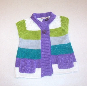 Chaleco suéter cárdigan a rayas Arizona para niñas pequeñas 2T - Imagen 1 de 2