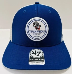 Cappello berretto camionista Rocket City Trash Pandas Snapback 47 MiLB blu baseball nuovo - Foto 1 di 4