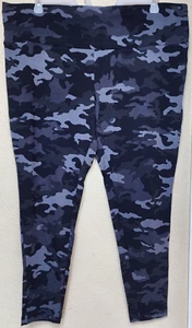 Terra & Sky Women's Plus Black Camo High Rise Leggings Size 2X (20W-22W) NEW - Picture 1 of 6