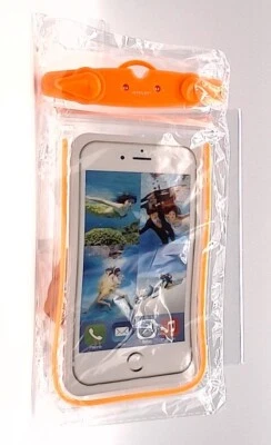 Bolsa de teléfono impermeable FitFort para nadar - borde naranja Foto 1 de 2