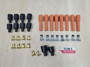 Kit de bota universal de silicona naranja v8 extremos de latón alambre bobina 8 cilindros - Imagen 1 de 2