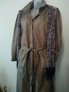 British Mist Trenchcoat, Woman's sz. 11/12,zipout lineing, belted, 45"long - Picture 1 of 7