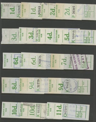 Марки железнодорожных посылок CIE (Córas Iompair Éireann) до 1 (2) фунтов стерлингов на двух страницах - Изображение 1 из 2