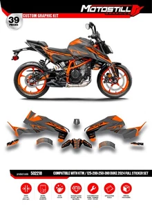 JUEGO DE PEGATINAS GRÁFICAS APTO PARA KTM DUKE 125-200-250-390 / 2024 - 2025 - KIT DE CALCOMANÍAS - Imagen 1 de 9