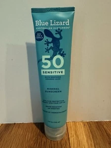 NEW Blue Lizard Sensitive Mineral Sunscreen With Zinc Oxide 50+ Water Resistant - Picture 1 of 2