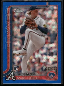#90 Hurston Waldrep 2025 Topps Chrome Logofractor Edition #/150 Rookie Blue - Bild 1 von 2