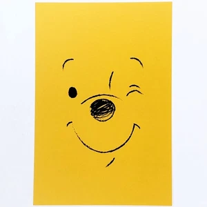 Winnie the Pooh Postcard Disney South Korea Exclusive Card Smile Yellow Wink 4x6 - Picture 1 of 2